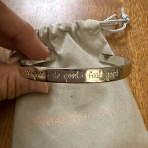 NEW Samantha Faye Silver Cuff Bracelet | "Be Good Do Good Feel Good" Inspiration